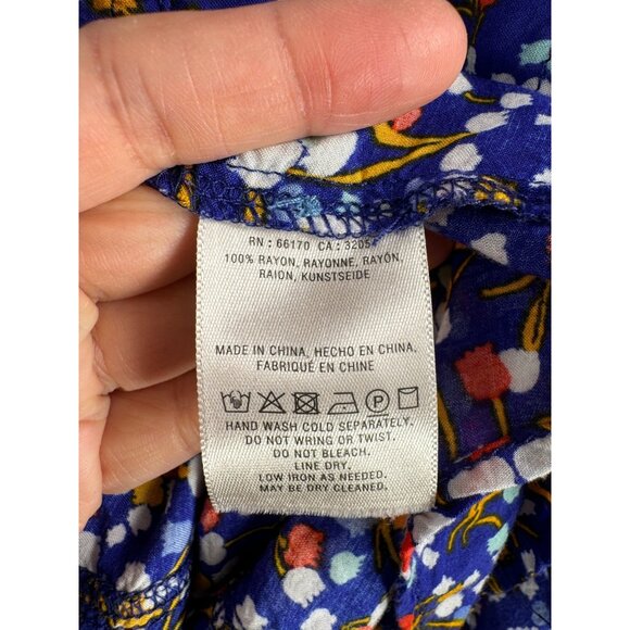 Anthropologie Conversations floral blouse colorful retro sz 12 - Picture 8 of 9